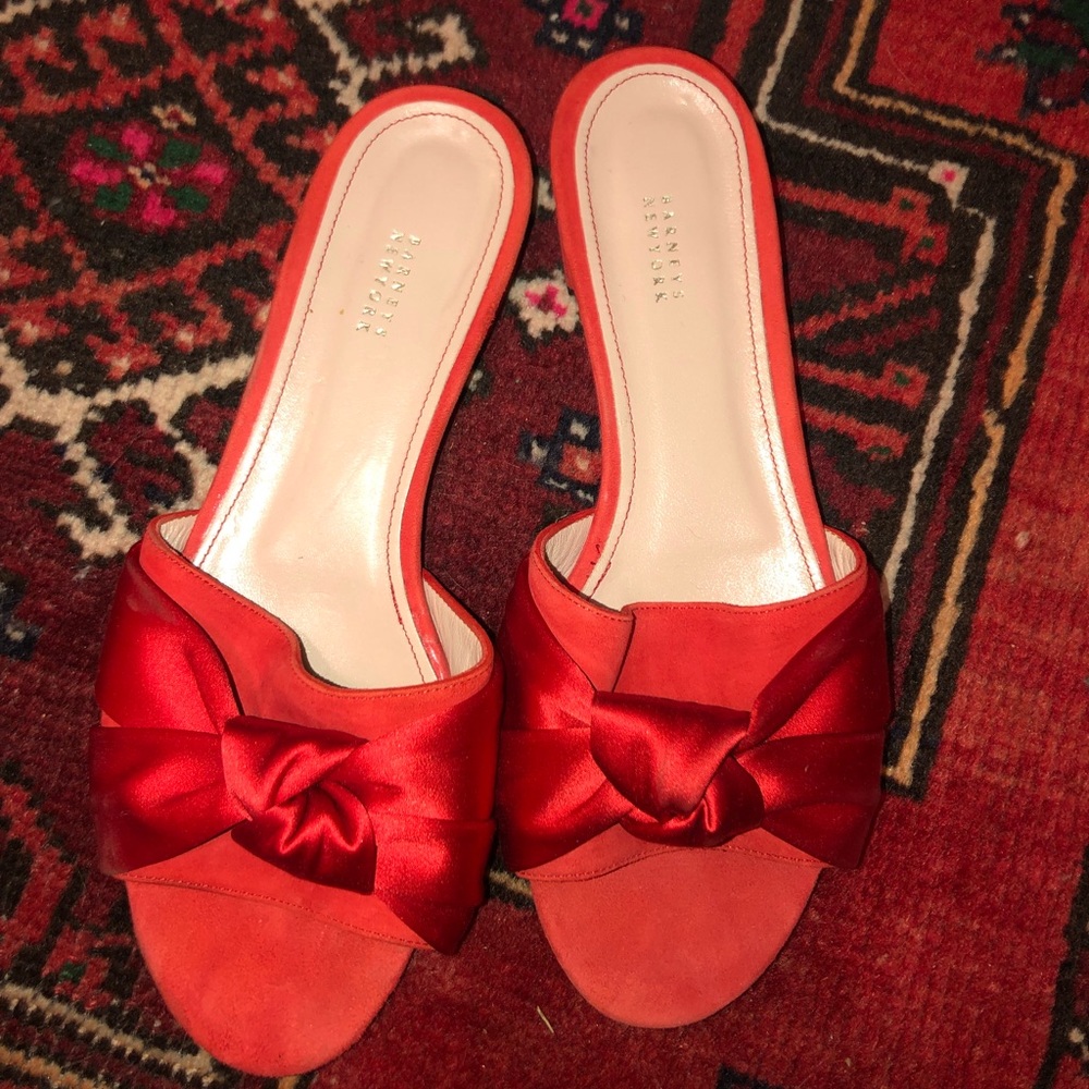 Barney’s New York Ruby Red Slides size 39